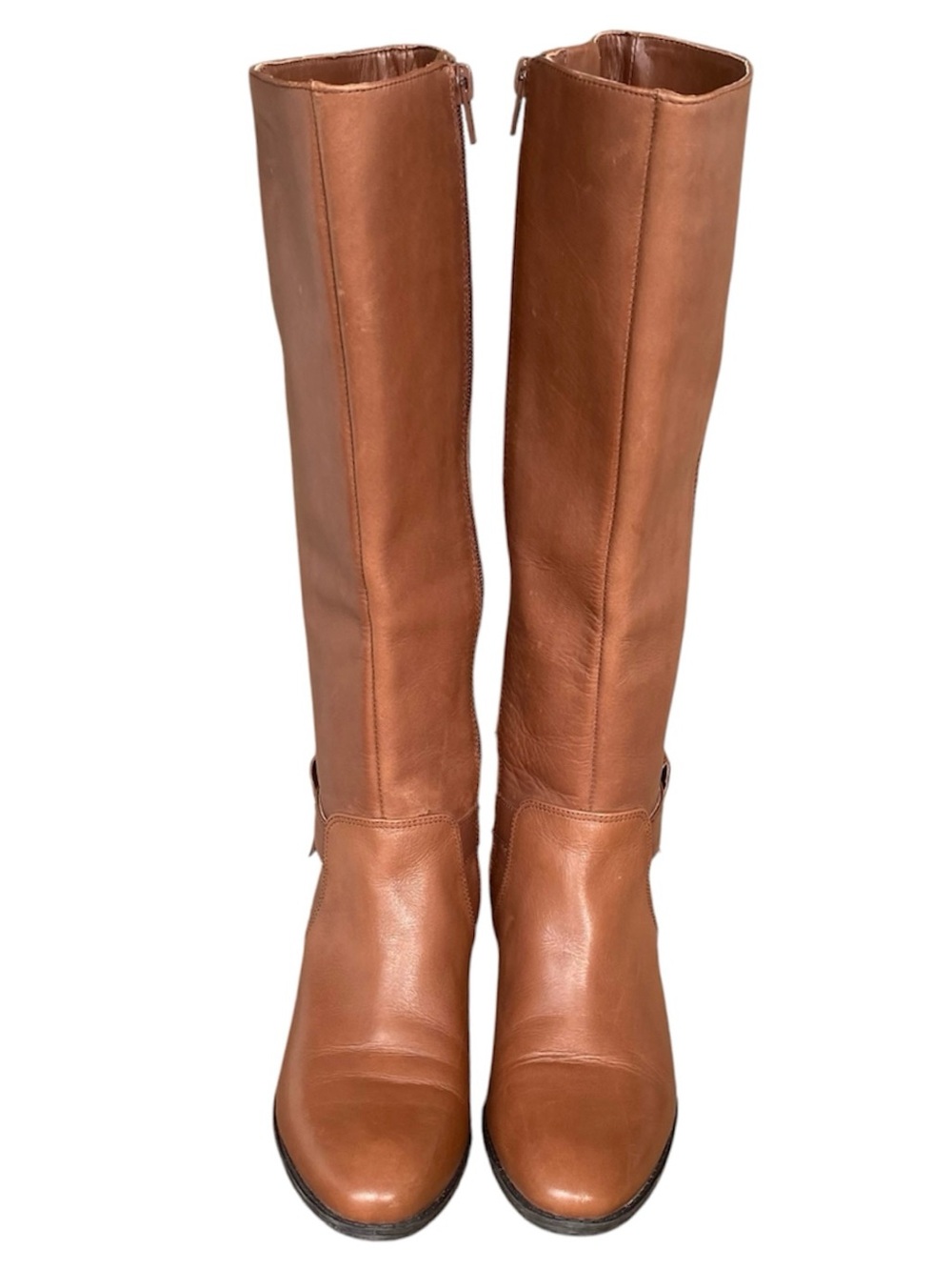 NINE WEST Villiger Boots Knee-High Riding Style Brown Camel Leather Women 5.5
